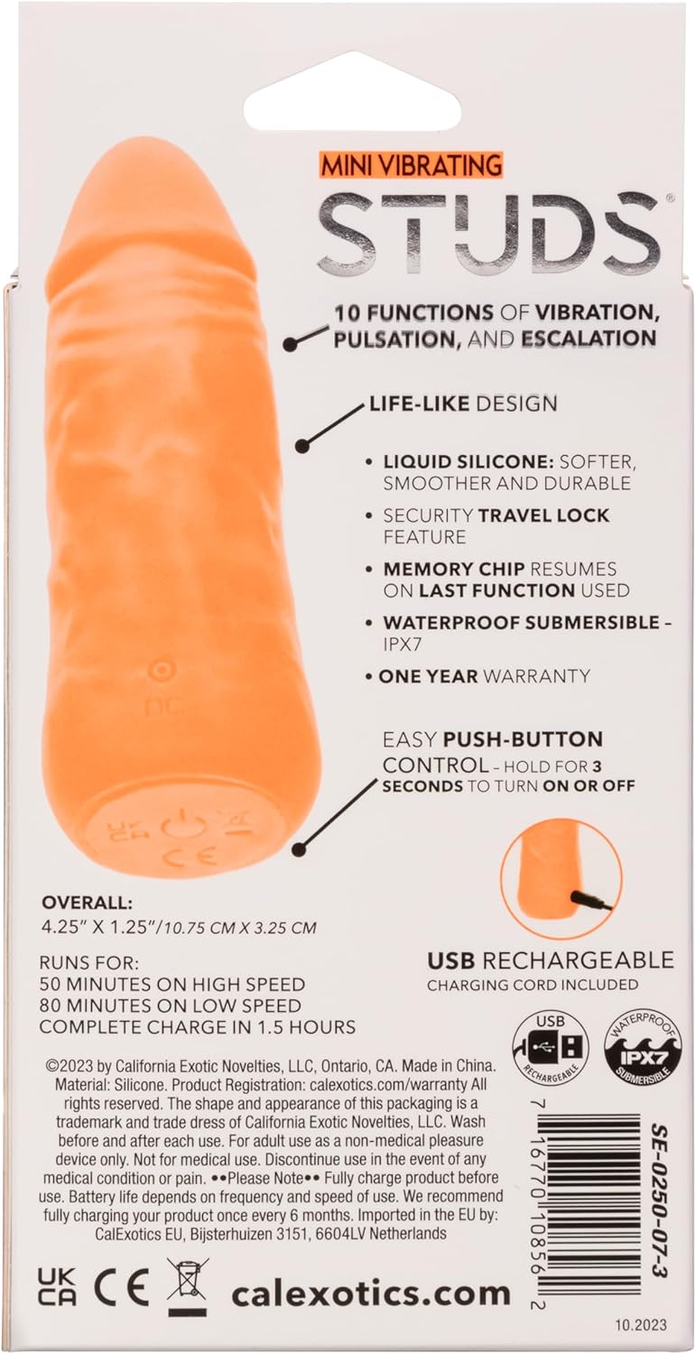 CalExotics Mini Vibrating Studs Vibrator Dildo Dong Orange