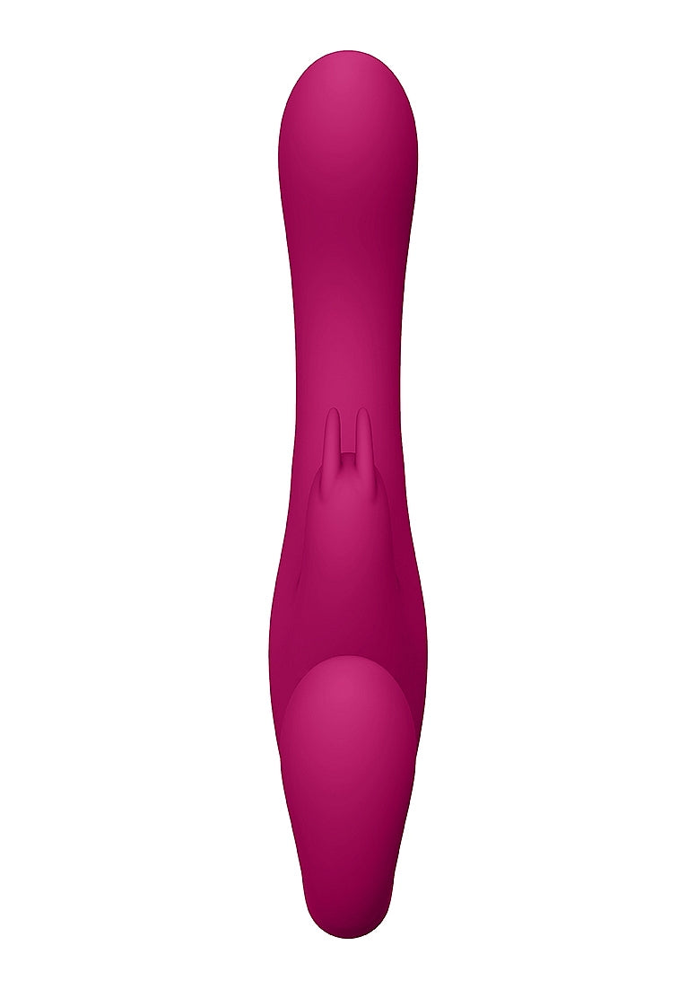 Shots Toys | VIVE Suki Vibrating G-Spot Clitoral Triple Vibrator Strapless Strap On Pink