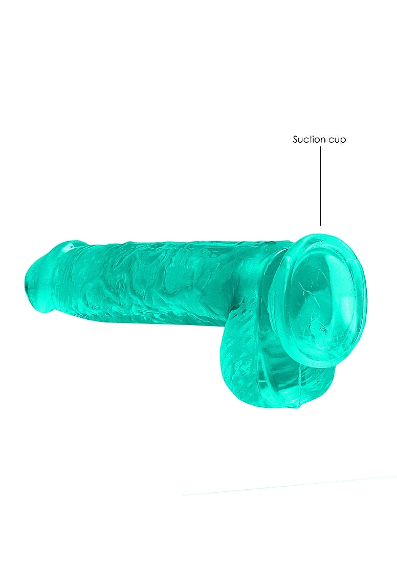 Shots Toys | REALROCK Crystal Clear 6"/15cm Realistic Dildo with Balls Turquoise