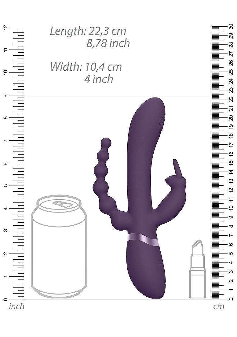 Shots Toys | VIVE Rini Pulse Wave Double Penetration Rabbit Vibrator Purple