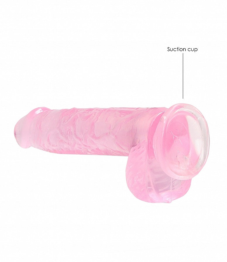 Shots Toys | REALROCK Crystal Clear 6"/15cm Realistic Dildo with Balls Pink