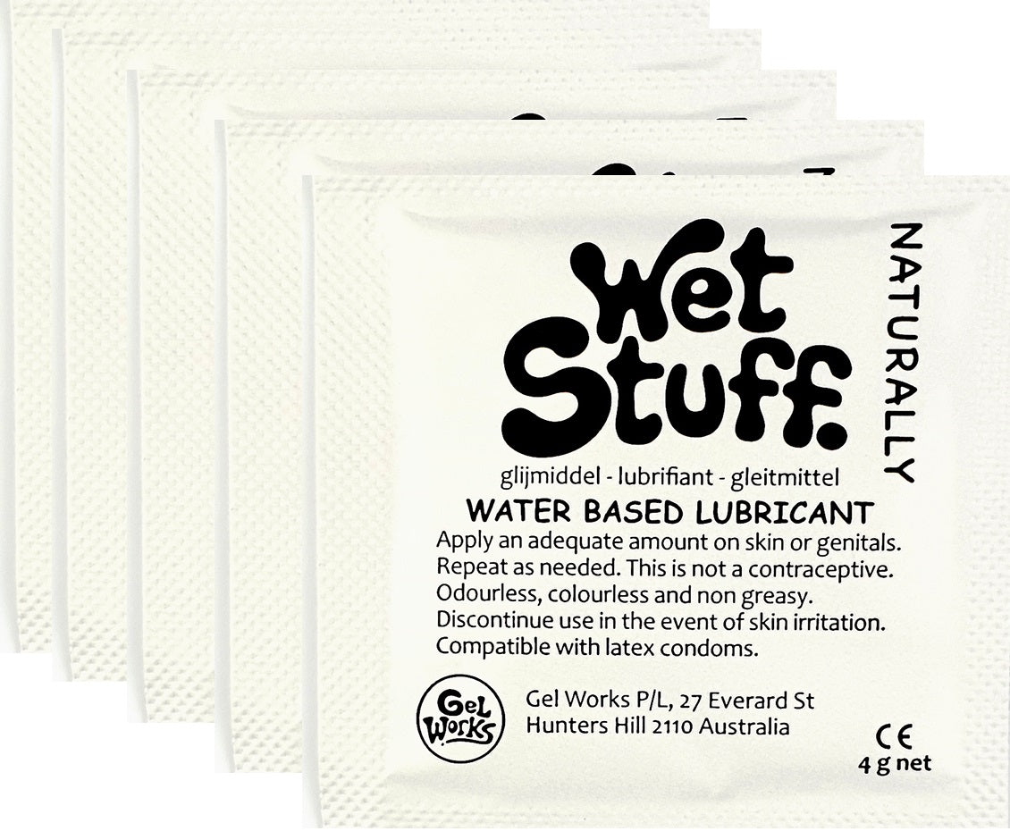 Wet Stuff Naturally Water Based Lubricant Sample Travel Sachets 4g (100 Pack)