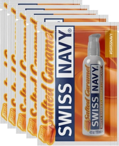 Swiss Navy Salted Caramel Water Based Edible Lubricant Sachets 5ml (100 Pack)