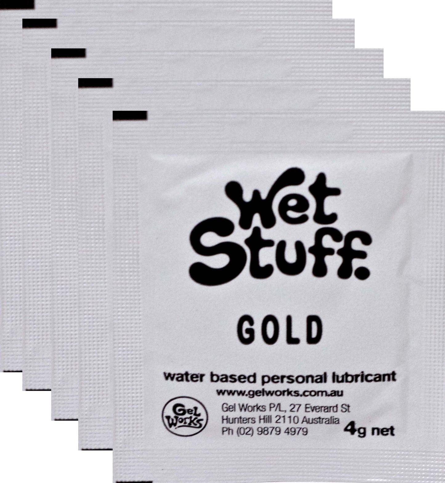 Wet Stuff Gold Water Based Lubricant Sample Travel Sachets 4g (100 Pack)