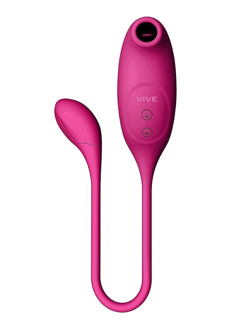 Shots Toys | VIVE Quino Double Action Air Wave & Vibrating Egg Vibrator Pink