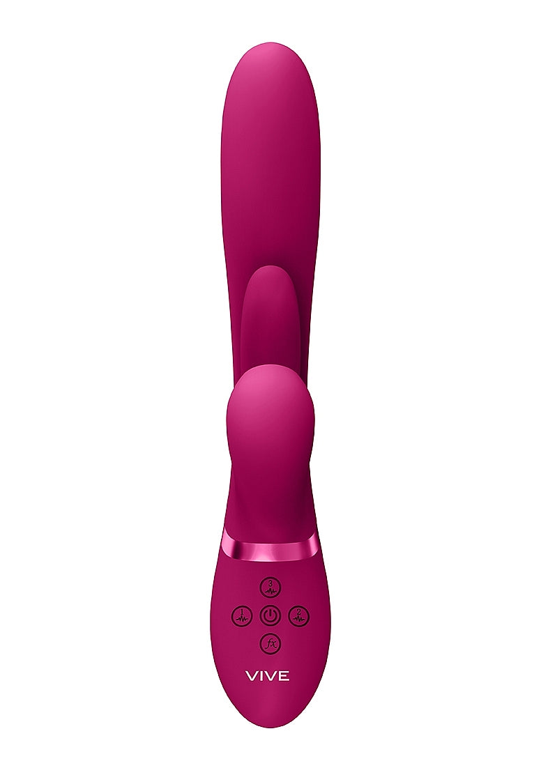 Shots Toys | VIVE Kura Thrusting G-Spot Vibrator Flapping Tongue & Pulse Wave Pink