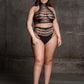 Le Desir Shade - Carpo XLVI - Two Piece with Turtleneck, Crop Top and Pantie Black Size OSX