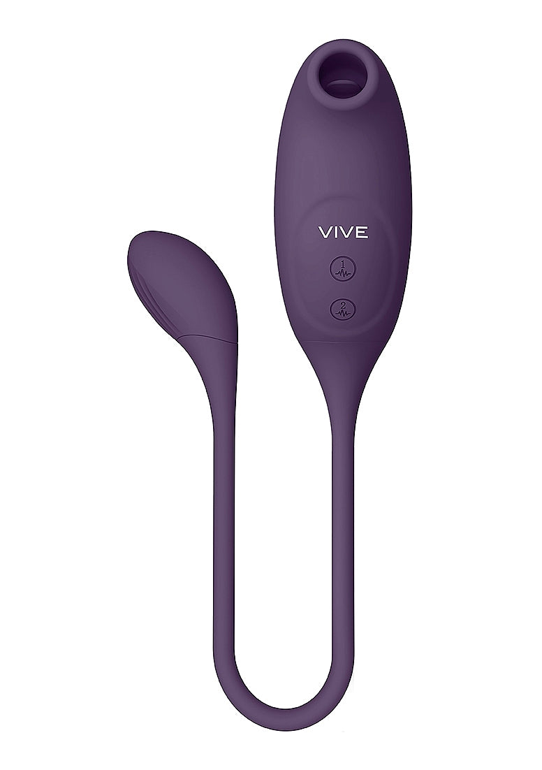 Shots Toys | VIVE Quino Double Action Air Wave & Vibrating Egg Vibrator Purple