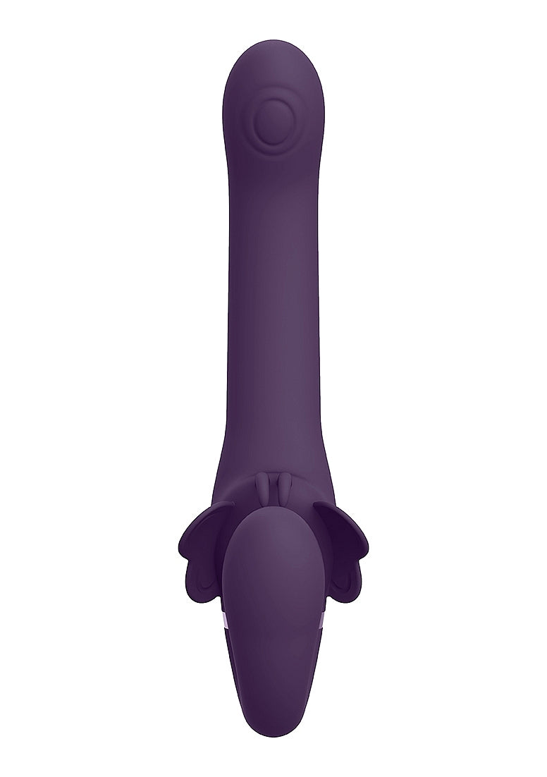 Shots Toys | VIVE Satu Vibrating Strapless Strap On Purple