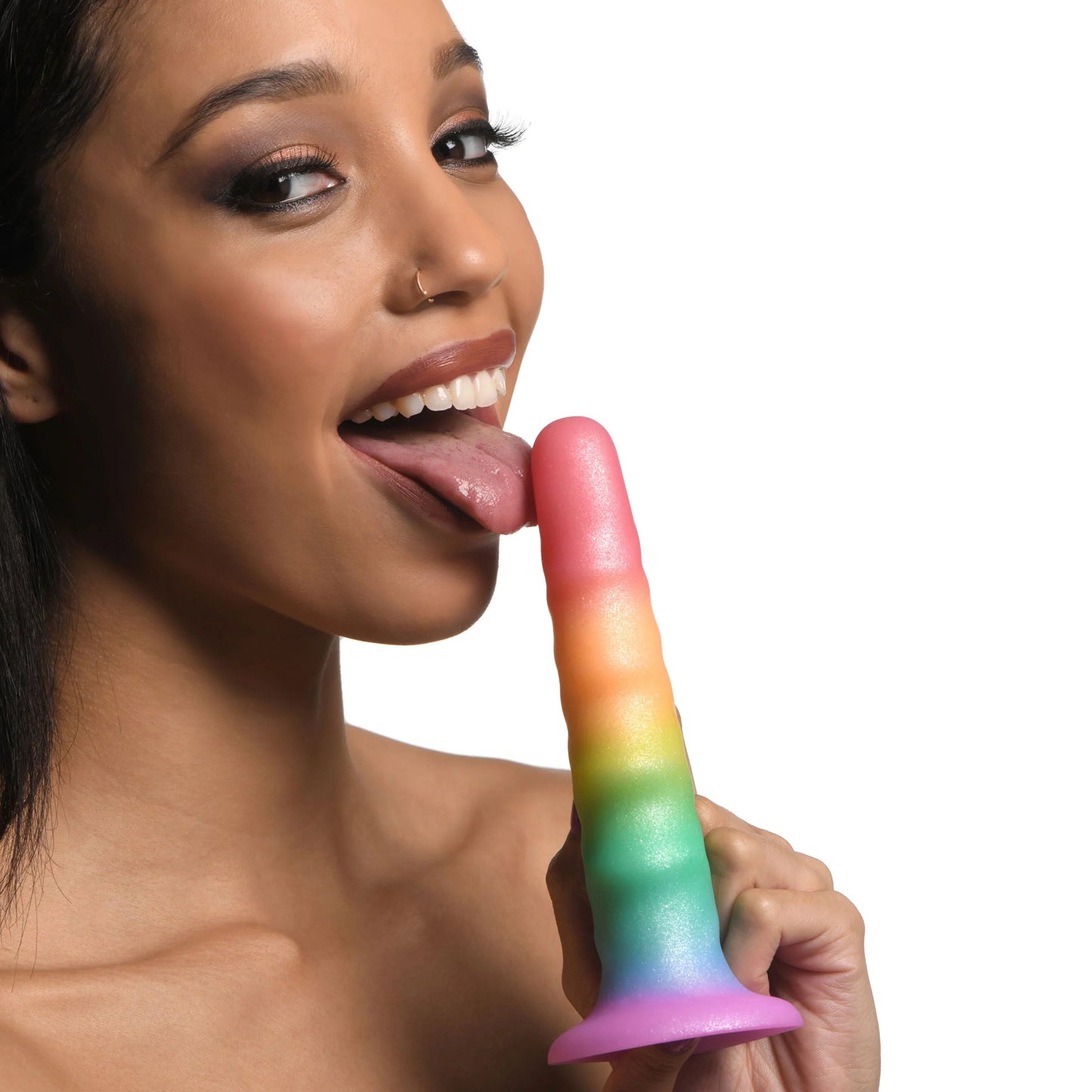 Curve Toys | Simply Sweet 6.5" Zigzag Rainbow Dildo