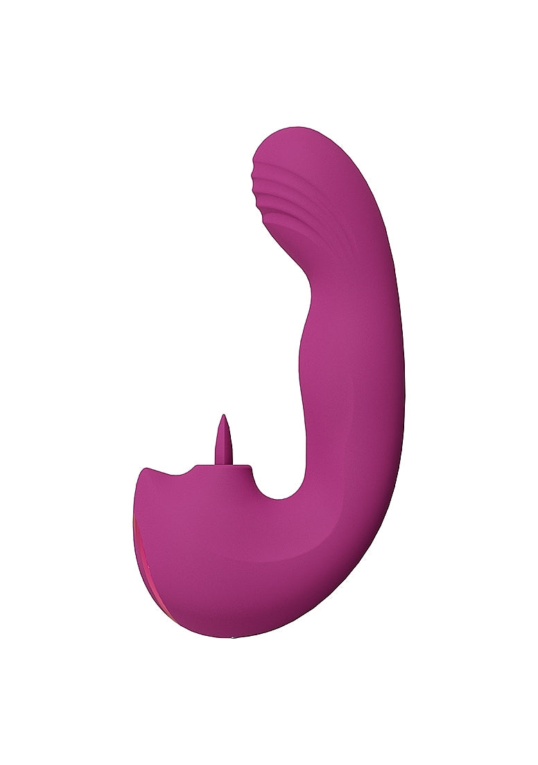 Shots Toys | VIVE Yumi Triple Motor G-Spot Finger Motion Vibrator and Flickering Tongue Stimulator Pink