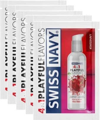 Swiss Navy Poppin Wild Cherry Edible Lube Lubricant 5ml Sachets (100 Pack)