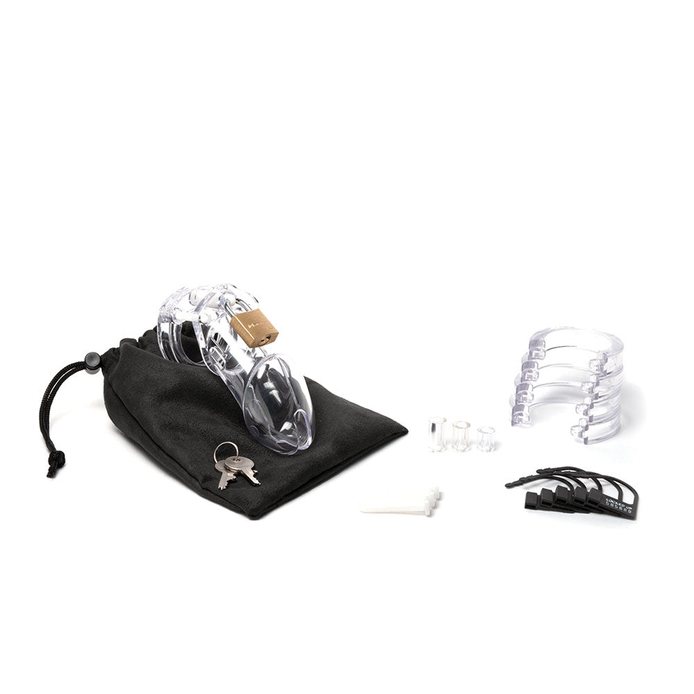 CB-X CB-6000 Chastity 3.25" Cock Cage Kit - Clear