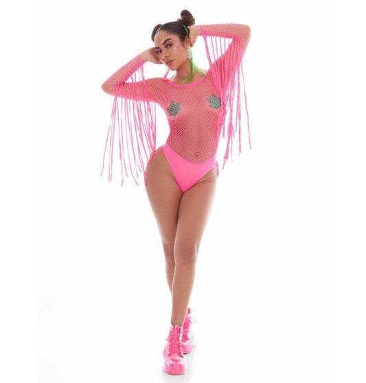 Pink Lipstick Fringe Benefits Set Hot Pink with Pot Pasties Size OS