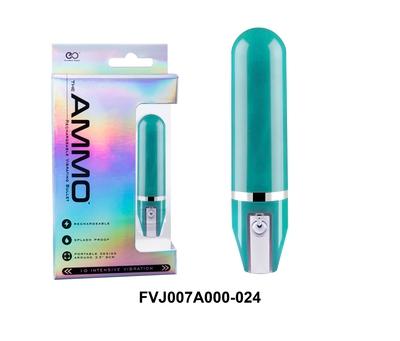 Excellent Power The Ammo 3.5" Glossy Rechargeable Bullet Vibrator Blue