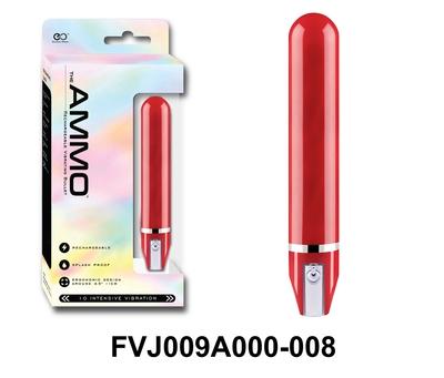 Excellent Power The Ammo 5" Glossy Finishing Rechargeable Bullet Vibrator Red