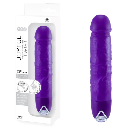 Excellent Power Joyful Twist 7.5" Silicone Vibrator - Purple