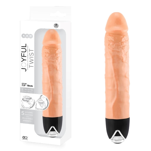 Excellent Power Joyful Twist 7.5" Silicone Vibrator - Flesh