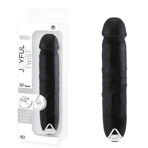 Excellent Power Joyful Twist 7.5" Silicone Vibrator - Black