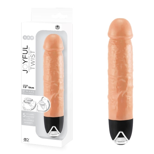 Excellent Power Joyful Twist 7.5" Silicone Vibrator - Flesh