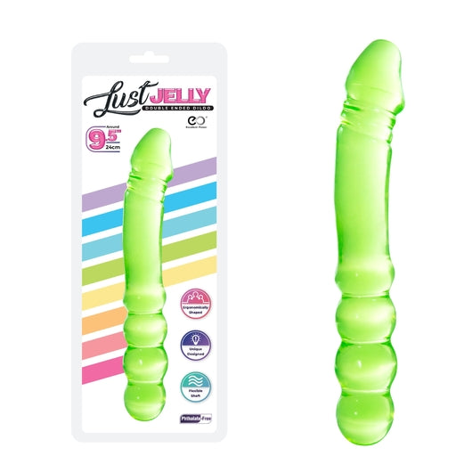 Excellent Power Just Jelly PVC 9.5" Double Dong Green