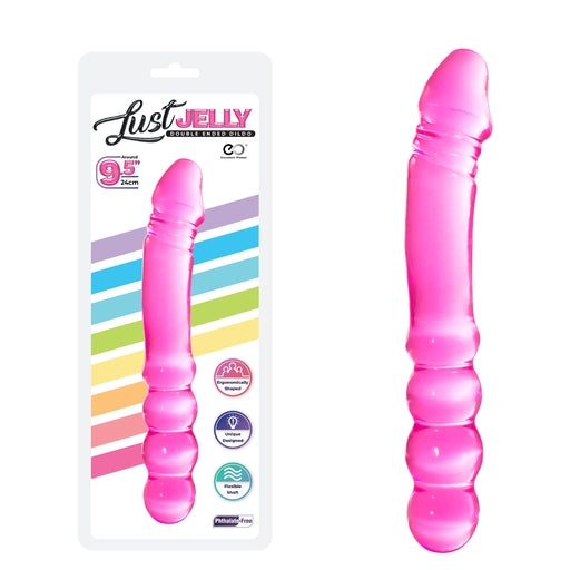 Excellent Power Just Jelly PVC 9.5" Double Dong Pink