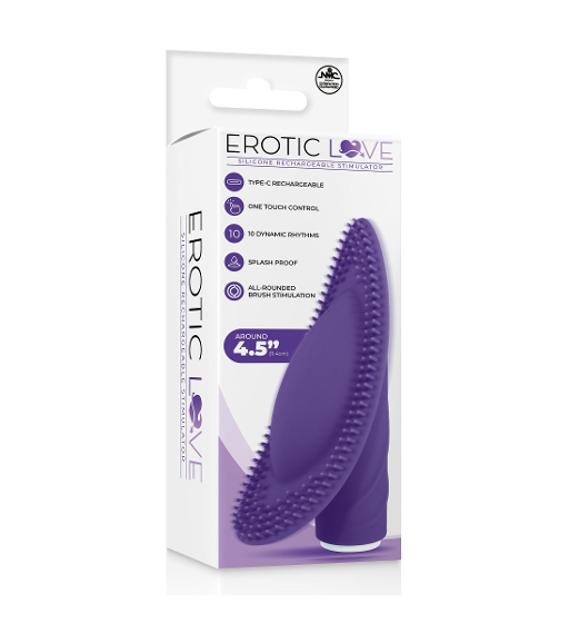 Excellent Power | Silicone 10 Speed Vibrator - Purple Oval Shaped Brush For Clitoral Stimulation