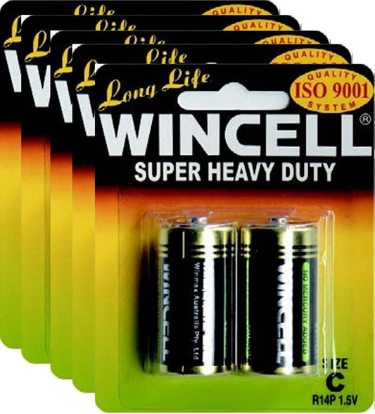 Wincell Super Heavy Duty Battery Size C Carded 6x2 Packs - 12 Batteries Bulk