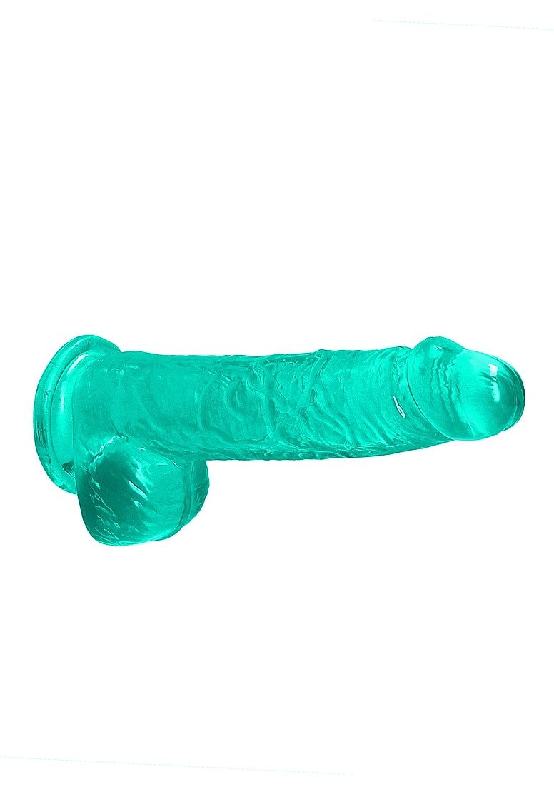 Shots Toys | REALROCK Crystal Clear 6"/15cm Realistic Dildo with Balls Turquoise