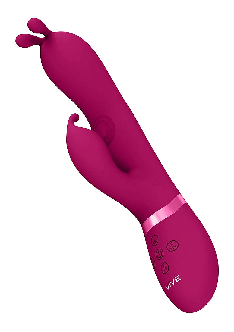 Shots Toys | VIVE Gada Bunny Ear G-Spot & Pulse Wave Shaft Rabbit Vibrator Pink