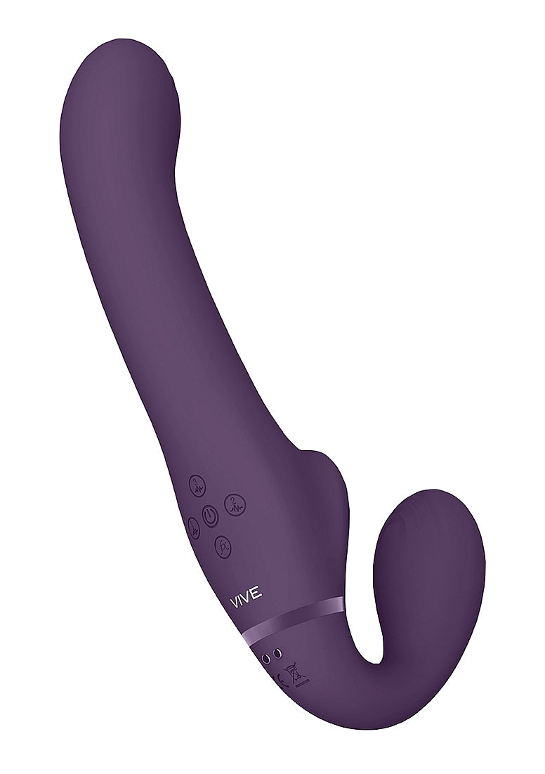 Shots Toys | VIVE AI Dual Vibrating & Air Wave Tickler Strapless Strap-On Purple