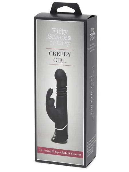 Fifty Shades of Grey Greedy Girl Rechargeable G-Spot Thrusting Rabbit Vibrator Black