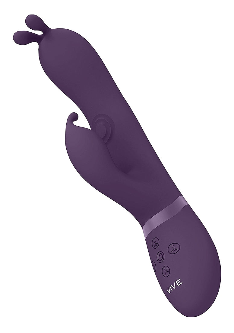 Shots Toys | VIVE Gada Bunny Ear G-Spot & Pulse Wave Shaft Rabbit Vibrator Purple