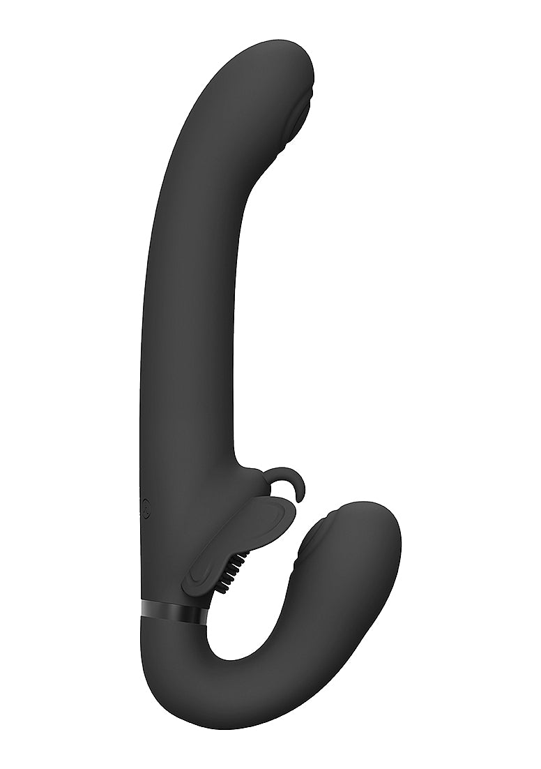 Shots Toys | VIVE Satu Vibrating Strapless Strap On Black