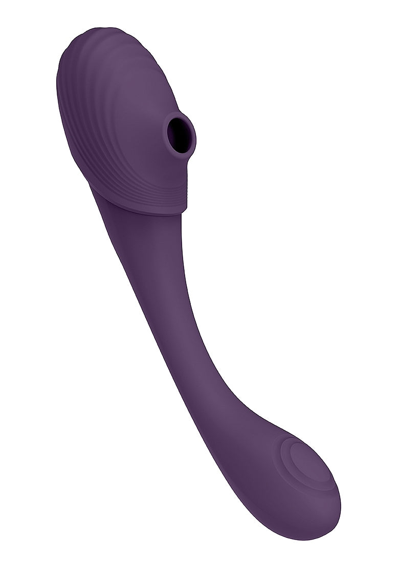 Shots Toys | VIVE Mirai Double Ended Pulse Wave & Air Wave Bendable Vibrator Purple