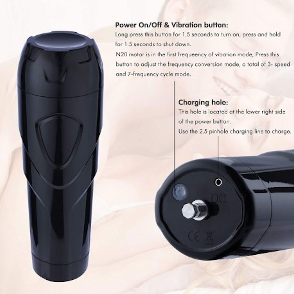 HiSmith - Vibrating Rechargeable Pussy Stroker with Black Case (KlicLok)