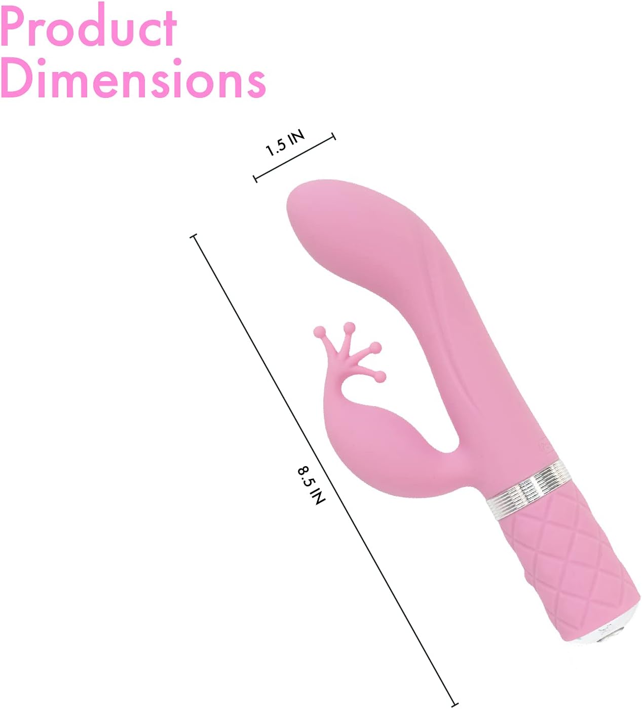 Pillow Talk Kinky Dual Massager Rabbit Vibrator w Swarovski Crystal Button Pink