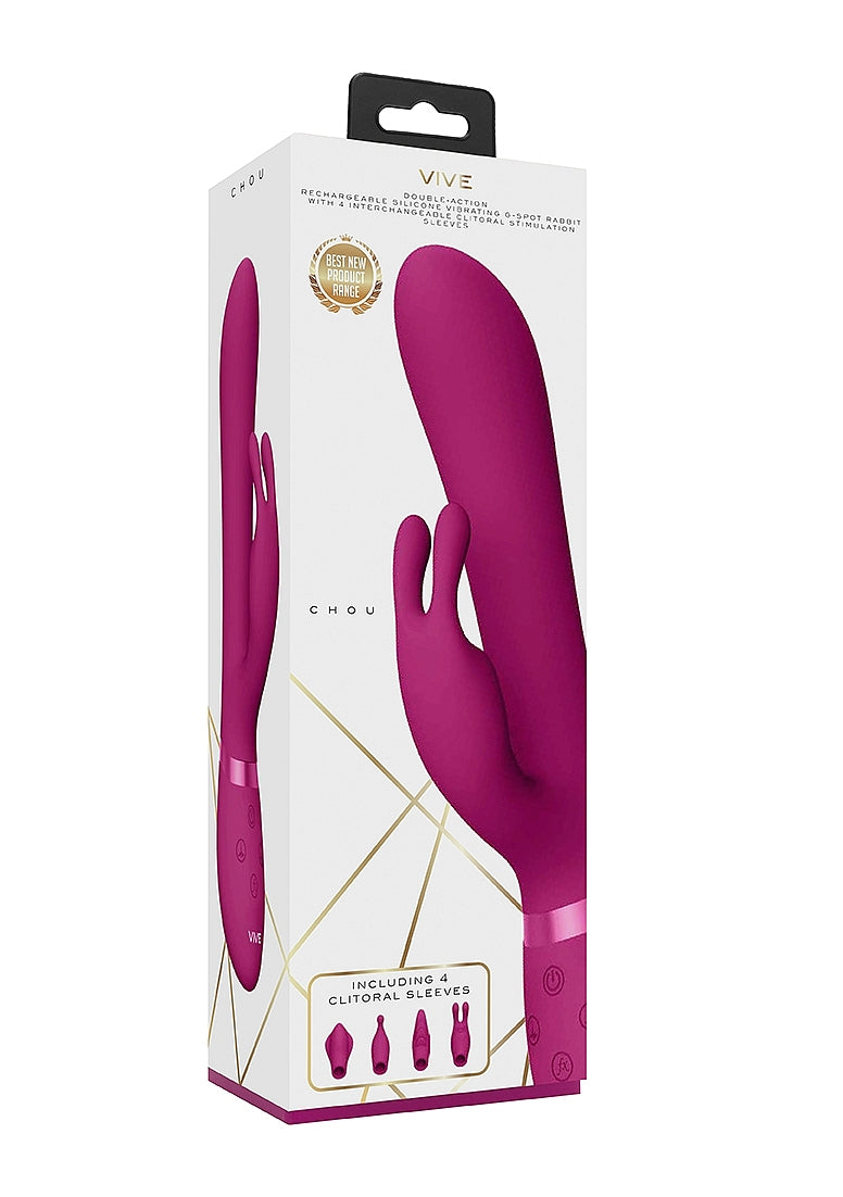 Shots Toys | VIVE Chou Rabbit Vibrator with Interchangeable Attachments Pink