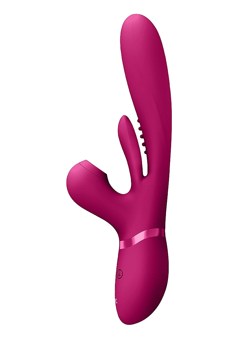 Shots Toys | VIVE Ena Thrusting G-Spot Vibrator w Flapping Tongue & Air Wave Pink