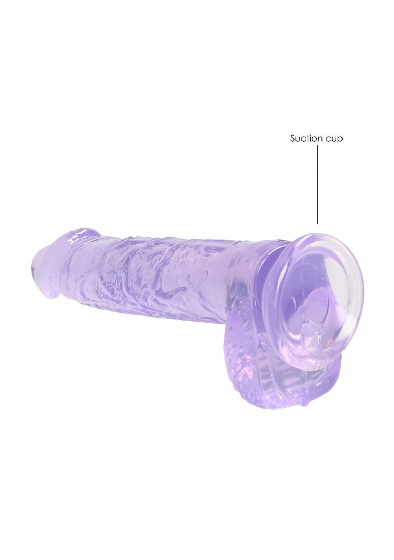 Shots Toys | REALROCK Crystal Clear 6"/15cm Realistic Dildo with Balls Purple