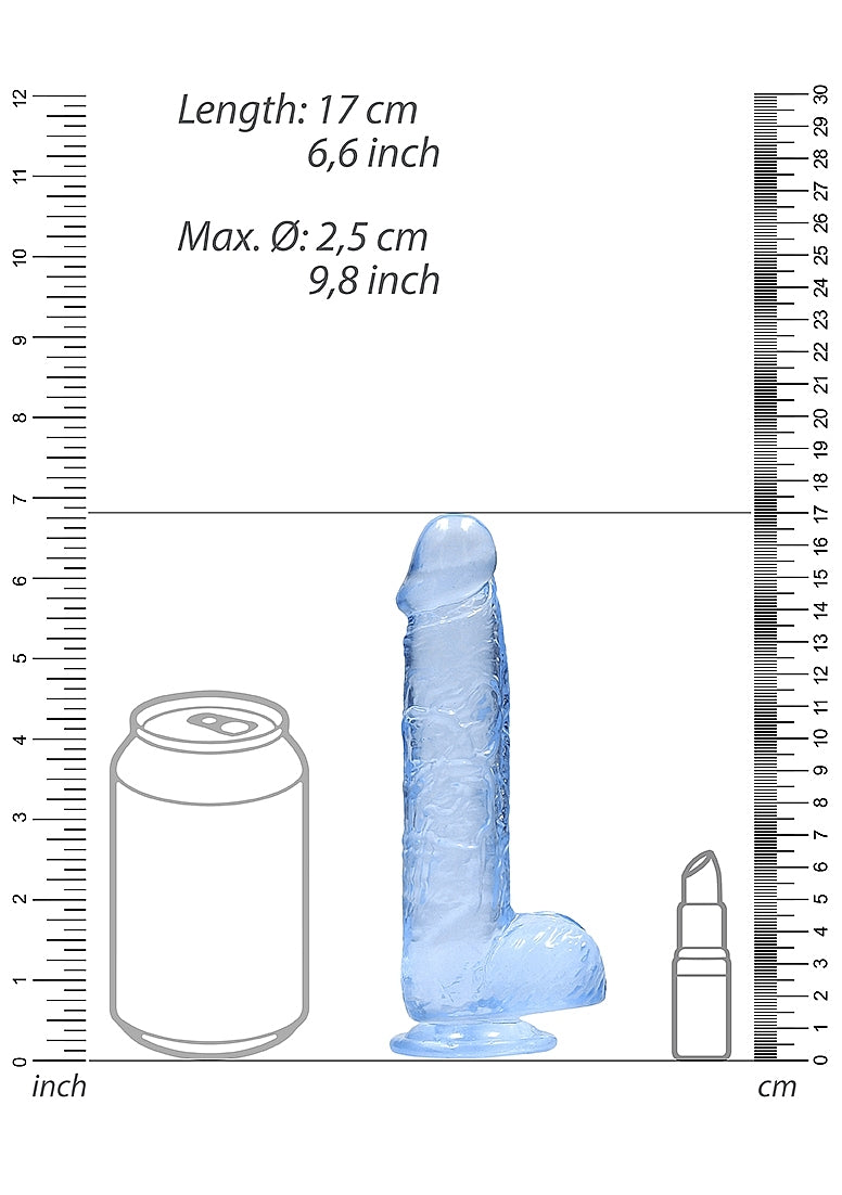 Shots Toys | REALROCK Crystal Clear 6"/15cm Realistic Dildo with Balls Blue