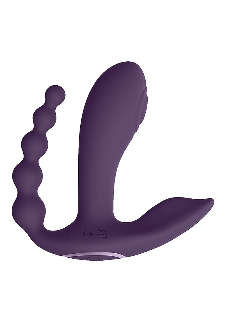 Shots Toys | VIVE Kata Pulse Wave G-Spot Clitoral Anal Triple Vibrator Purple w Remote