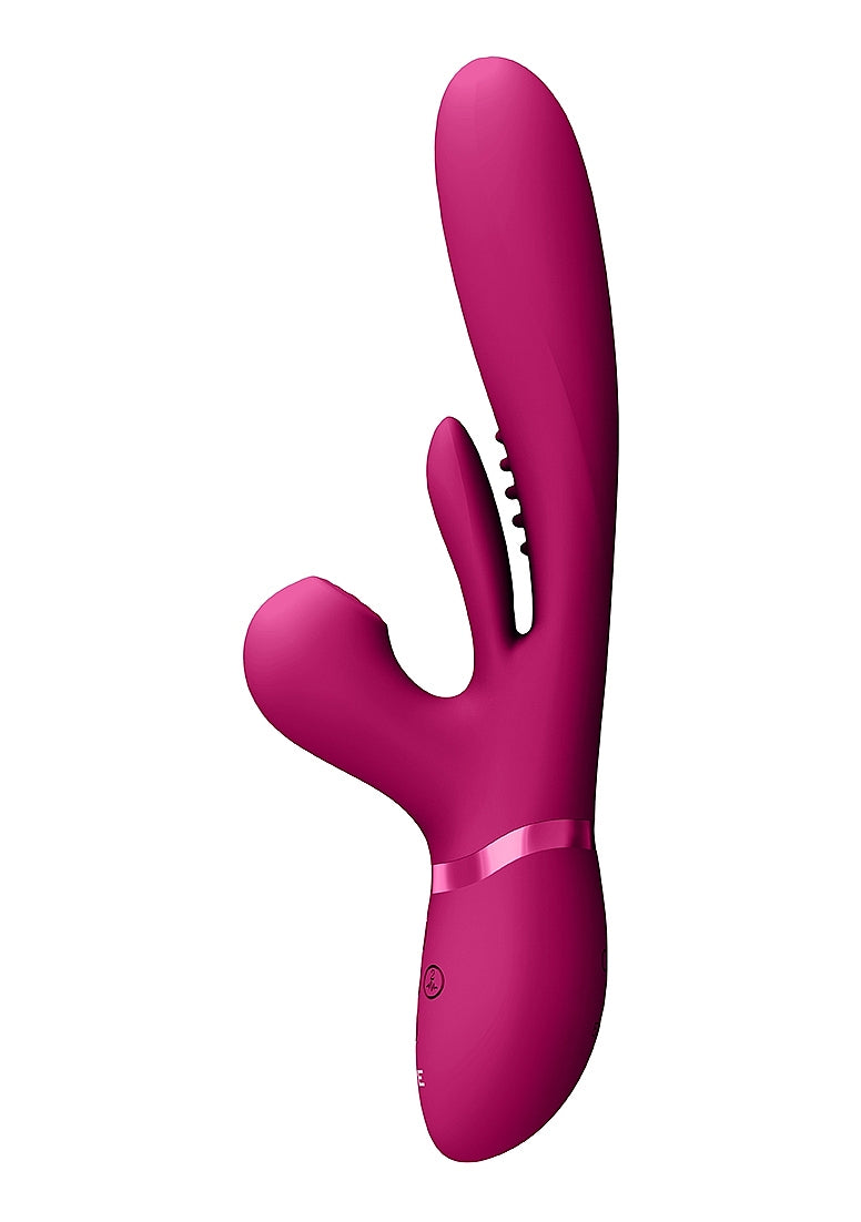 Shots Toys | VIVE Kura Thrusting G-Spot Vibrator Flapping Tongue & Pulse Wave Pink