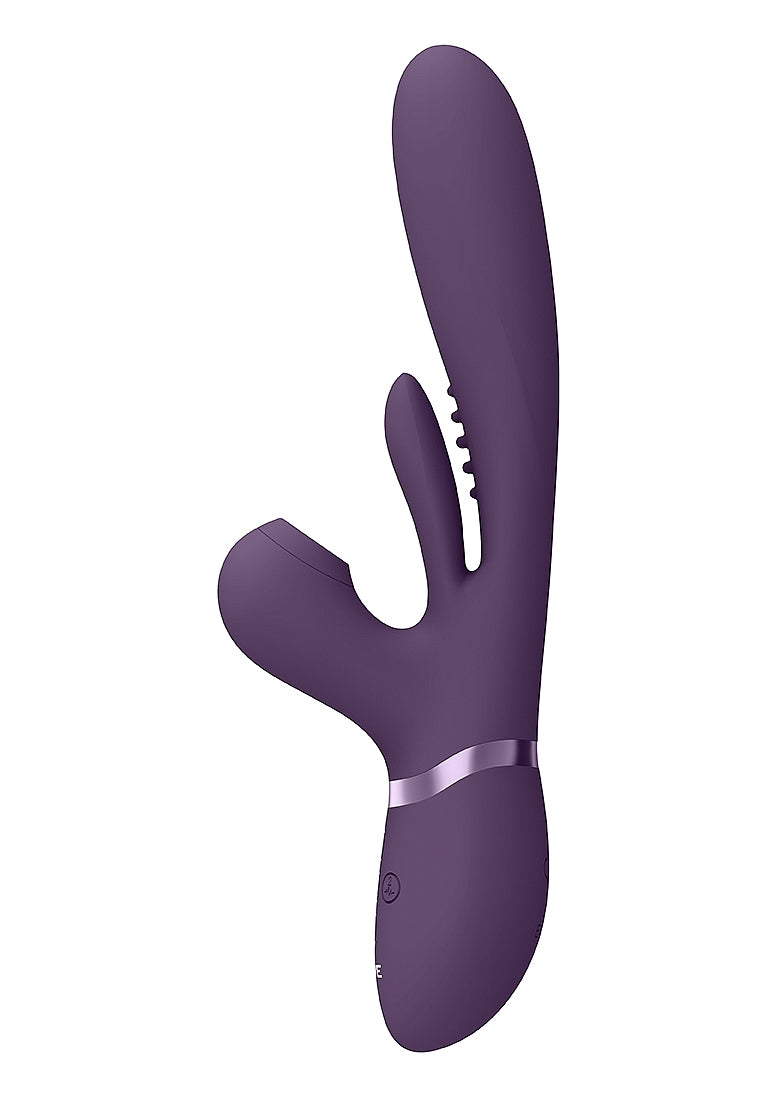 Shots Toys | VIVE Ena Thrusting G-Spot Vibrator w Flapping Tongue & Air Wave Purple