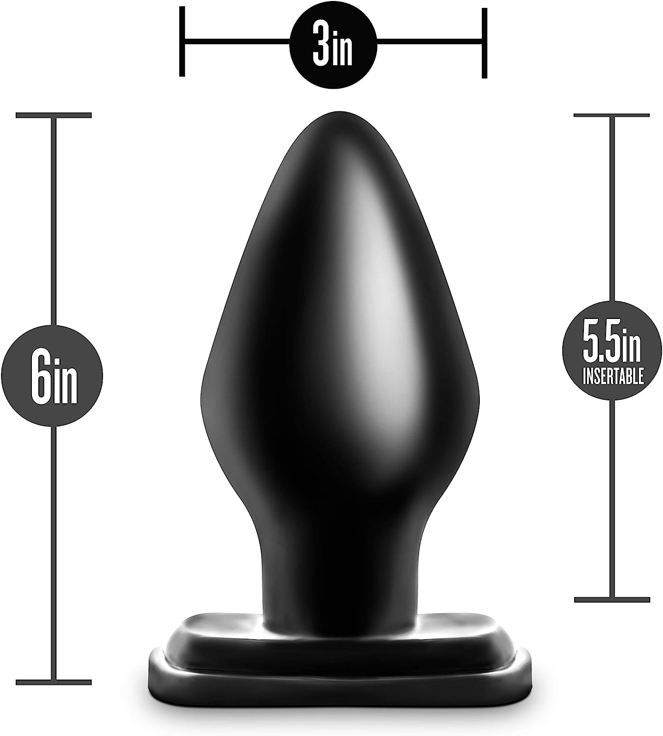 Blush Novelties | Anal Adventures XXL Black 15.2cm (6") Butt Plug