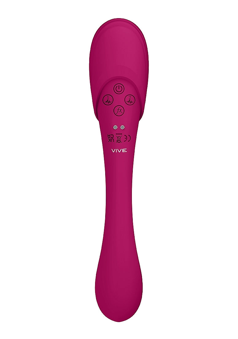 Shots Toys | VIVE Mirai Double Ended Pulse Wave & Air Wave Bendable Vibrator Pink