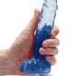 Shots Toys | REALROCK Crystal Clear 7"/17cm Realistic Dildo with Balls Blue