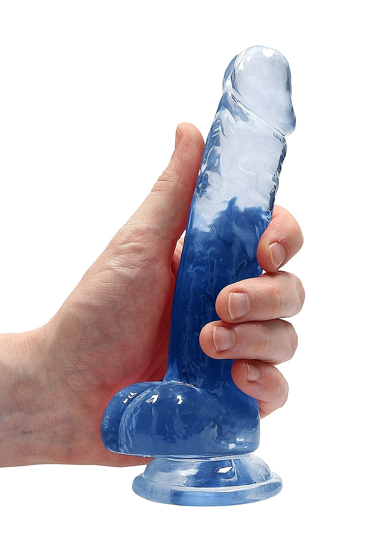 Shots Toys | REALROCK Crystal Clear 7"/17cm Realistic Dildo with Balls Blue