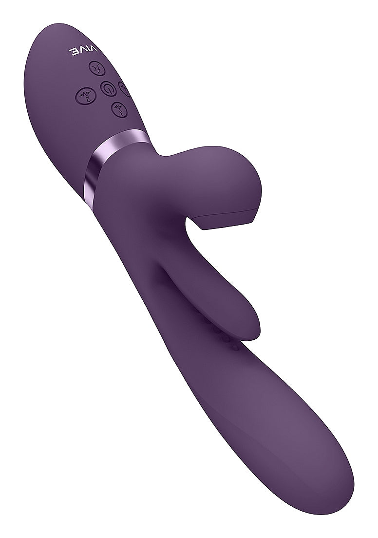 Shots Toys | VIVE Ena Thrusting G-Spot Vibrator w Flapping Tongue & Air Wave Purple