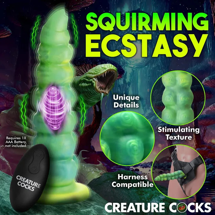 Creature Cocks Squirmer - Green 22.3cm USB Rechargeable Thrusting Fantasy Dildo